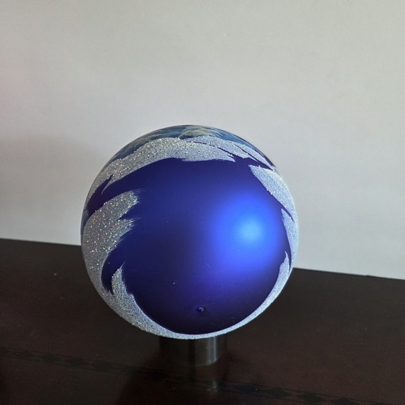 Millenium Colection Blue/ White Holiday Glass Ornament - Picture 7 of 10